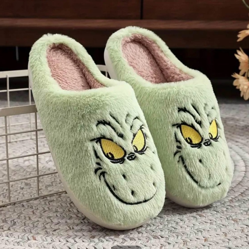 Green Cartoon Monster Slippers